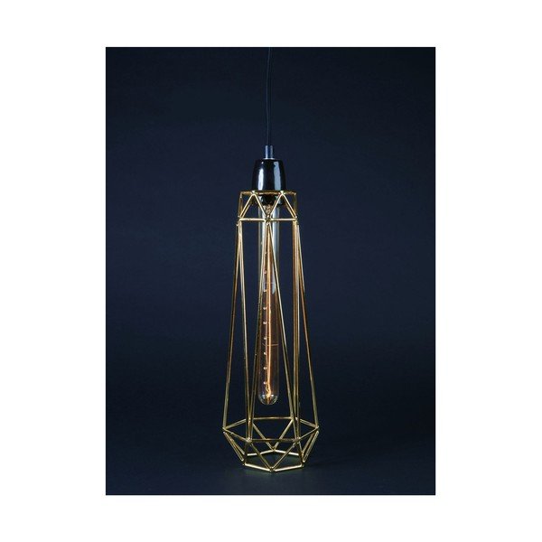 Diamond #2 lámpa aranyszínű lámpaburával és fekete kábellel - Filament Style-image-1