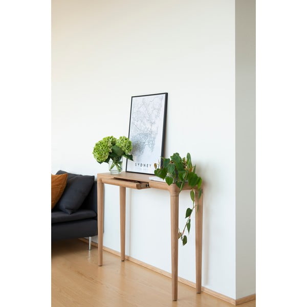 Natúr színű tölgyfa konzolasztal 12x110 cm Heart'n'Soul – UMAGE-image-3