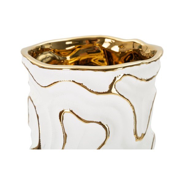 Fehér-aranyszínű kerámia váza (magasság 25 cm) Adore – Mauro Ferretti-image-4