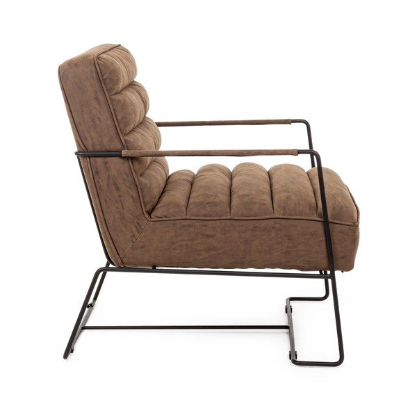 Barna bőrutánzat fotel Brianna – Bizzotto-image-3