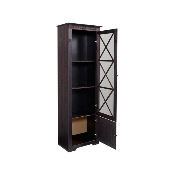 Sötétbarna borovi fenyő tálalószekrény 180x35 cm Lisa – Støraa-image-2