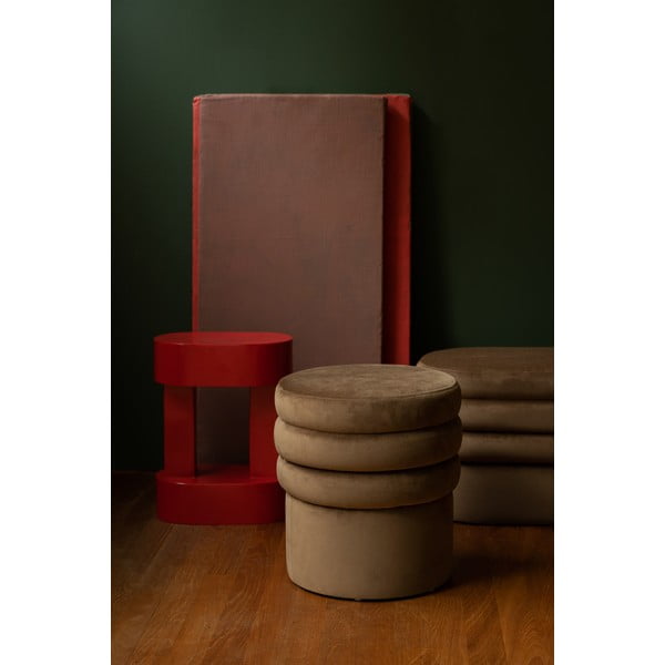 Barna bársony puff Aditi – Dutchbone-image-1