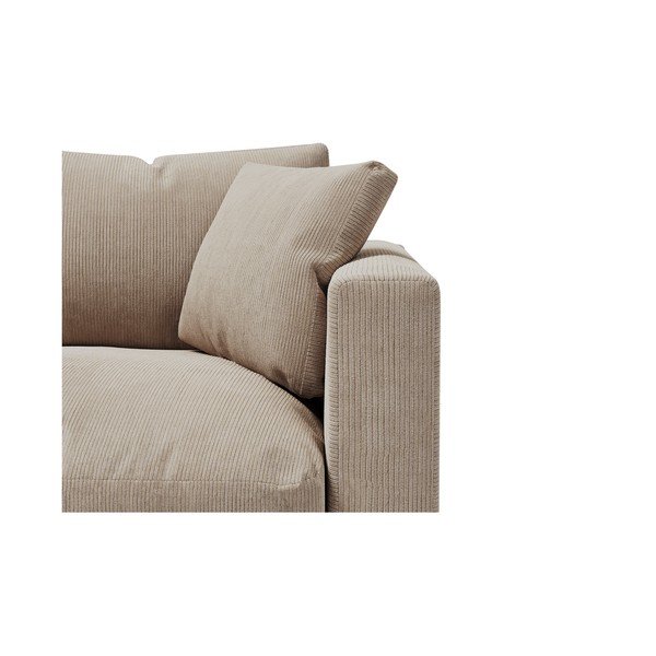 Krémszínű kordbársony kanapé 220 cm Comfy – Scandic-image-4