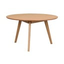 Natúr színű kerek dohányzóasztal tölgyfa dekorral 90x90 cm Yumi - Rowico