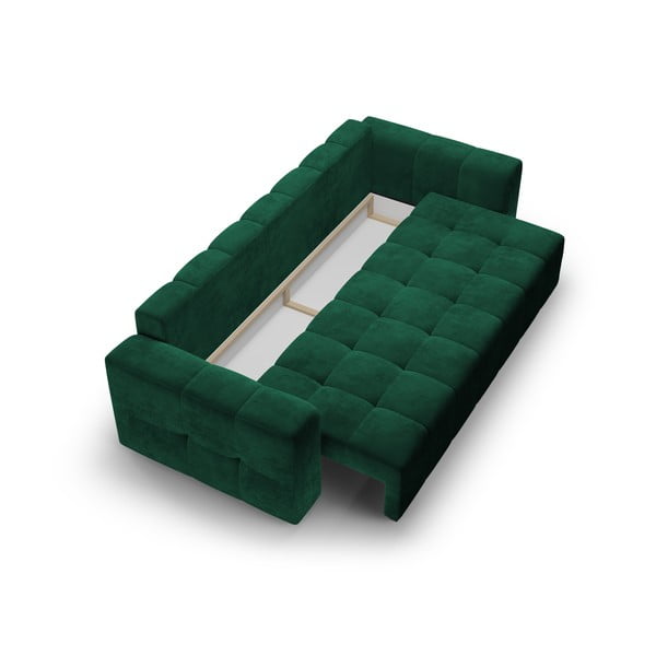 Luca zöld kinyitható bársonykanapé - Milo Casa-image-4