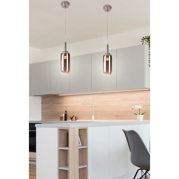 Antracitszürke LED függőlámpa üveg búrával ø 13 cm Fiuggi – Candellux Lighting-image-3