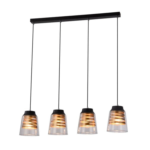 Fekete függőlámpa üveg búrával 15.5x84 cm Fresno – Candellux Lighting-image-2