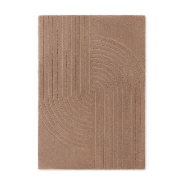 Bézs kézi szövésű gyapjú szőnyeg 80x150 cm Arcura – Vikosa