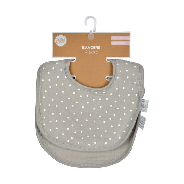 Szürke muszlin előke szett 2 db-os – Bébé Douceur-image-3