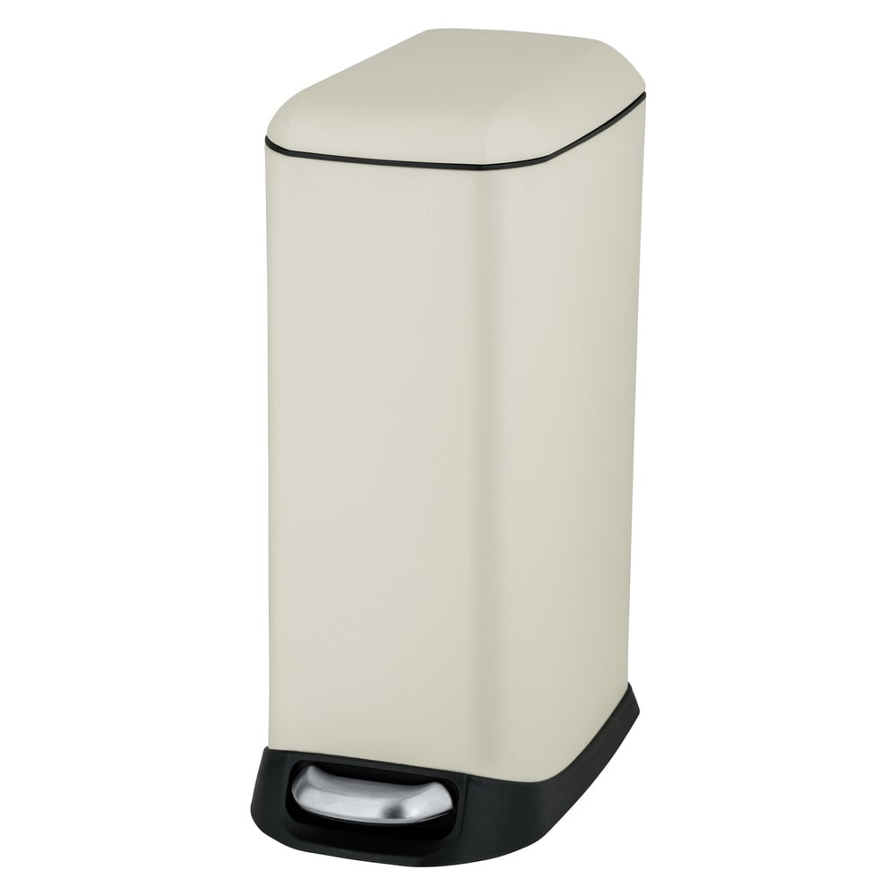 Krémszínű acél pedálos szemetes 20 l Design  Wenko