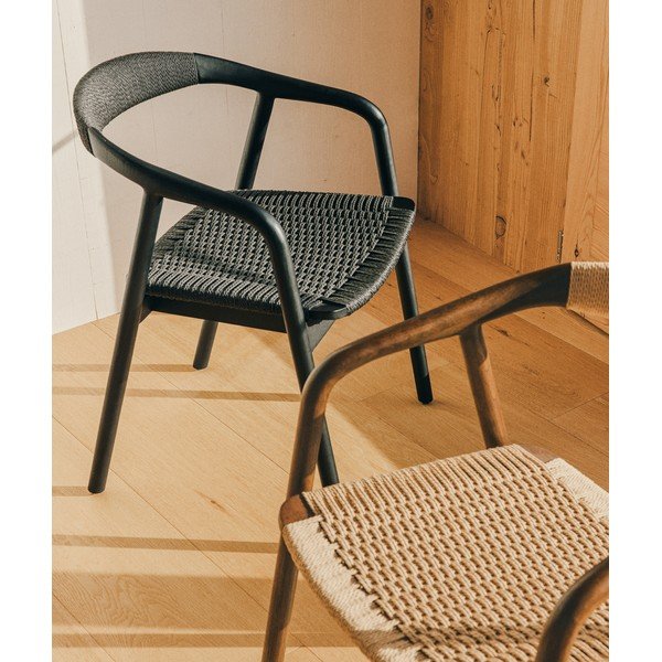 Fekete karfás étkezőszék Derile – Kave Home-image-3