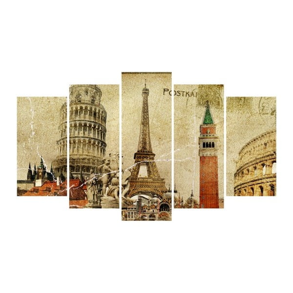 Mauve Eiffel többrészes kép, 102 x 60 cm - 3D Art