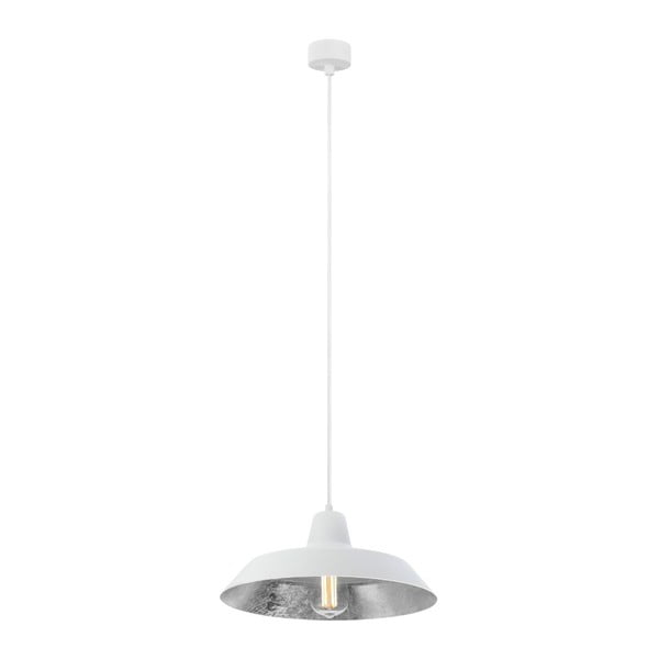Cinco fehér függőlámpa ezüstszínű lámpabelsővel, ⌀ 35 cm - Bulb Attack