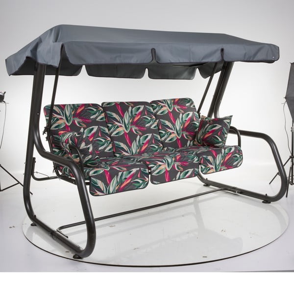 Sötétszürke fém kerti hintaágy Rimini – Dajar-image-3