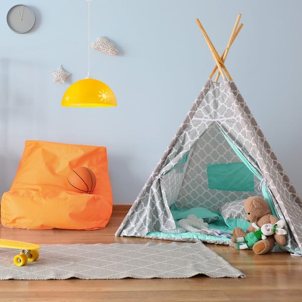 Okkersárga gyerek lámpa üveg búrával ø 30 cm Day & Night – LAMKUR-image-3