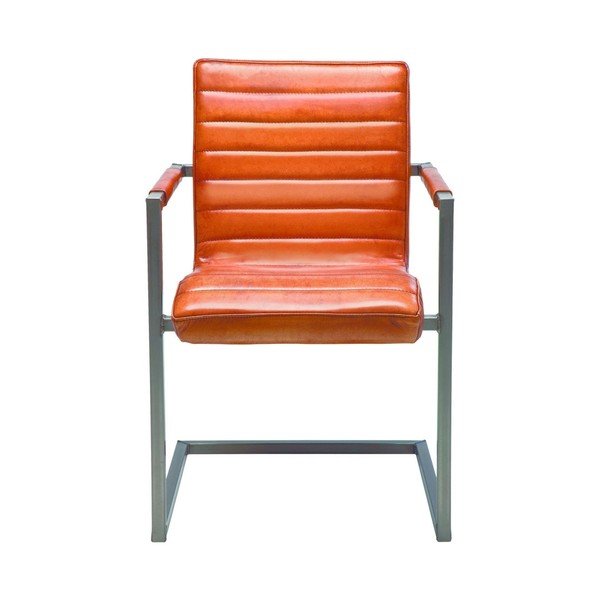 Cantilever barna bőrszék, kartámasszal - Kare Design-image-3