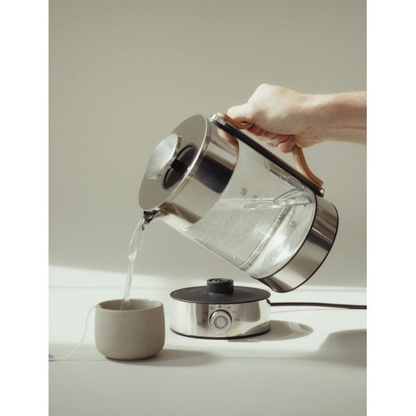 Ezüstszínű üveg vízforraló 1,2 l Emma – Stelton-image-1
