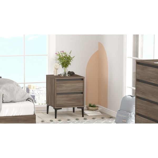 Barna éjjeliszekrény Elegance – Kalune Design-image-2