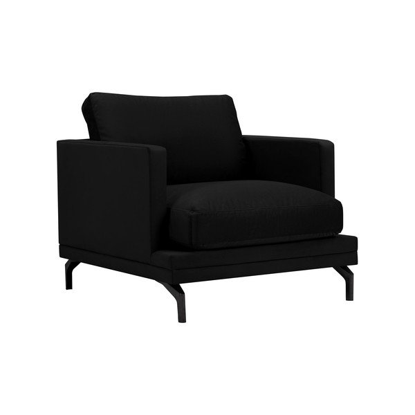 Jupiter fekete fotel, fekete lábakkal - Windsor & Co Sofas-image-1