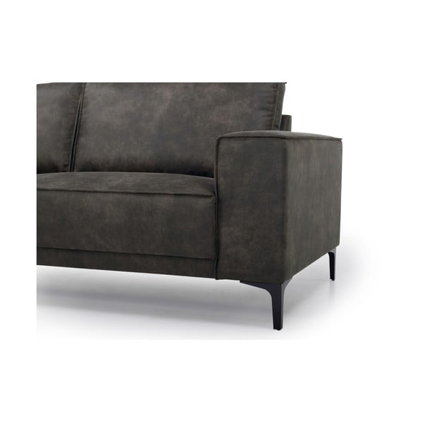 Antracitszürke bőrutánzat sarokkanapé (bal oldali) Copenhagen – Scandic-image-1