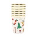Egyszer használatos papírpohár készlet 8 db-os Jolly Christmas – Meri Meri