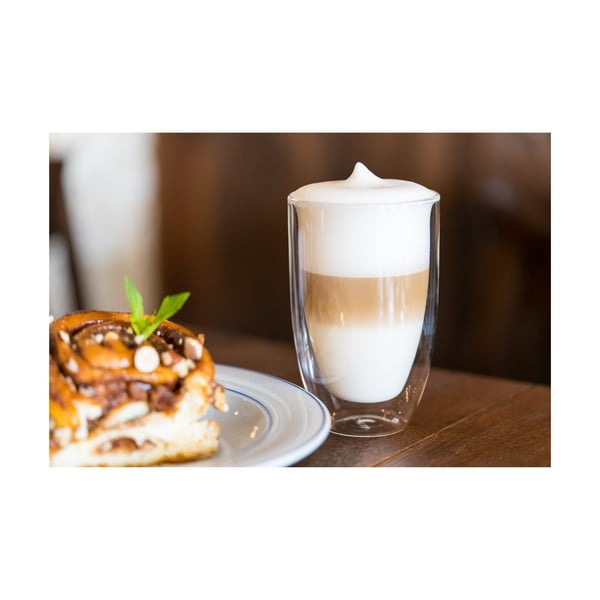 Üveg duplafalú bögre szett lattéhoz 6 db-os 350 ml – Vialli Design-image-3