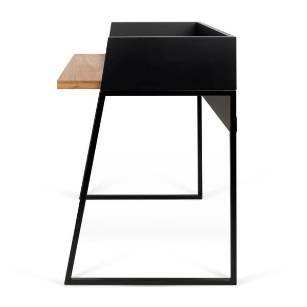 Volga fekete íróasztal diófa dekorral - TemaHome-image-3