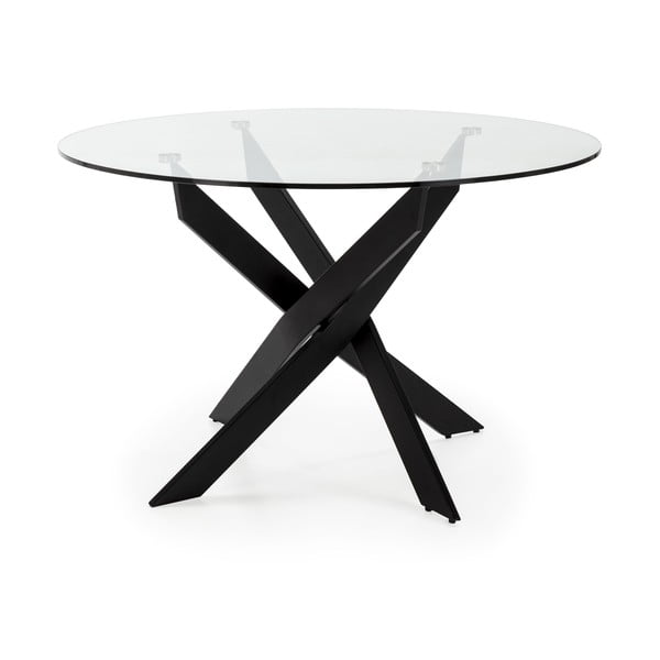 Kerek étkezőasztal üveg asztallappal 120x120 cm Ruth – Marckeric-image-3