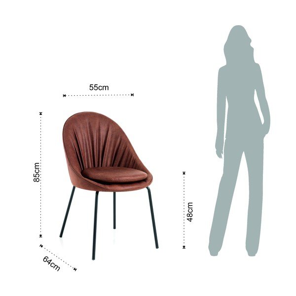 Barna étkezőszék szett 2 db-os Selma - Tomasucci-image-4