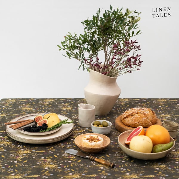 Len asztalterítő 140x200 cm Woodland – Linen Tales-image-1