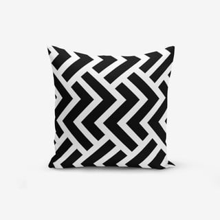 Black White Geometric Duro pamutkeverék párnahuzat, 45 x 45 cm - Minimalist Cushion Covers