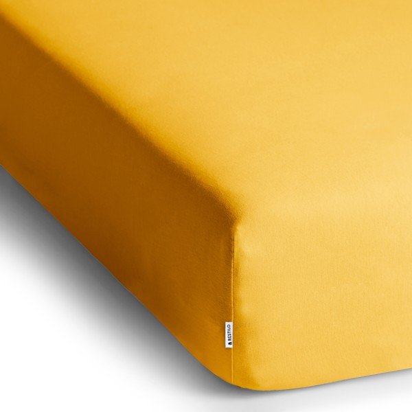 Sárga gumis jersey lepedő 180x200 cm Amber – Restilo-image-2