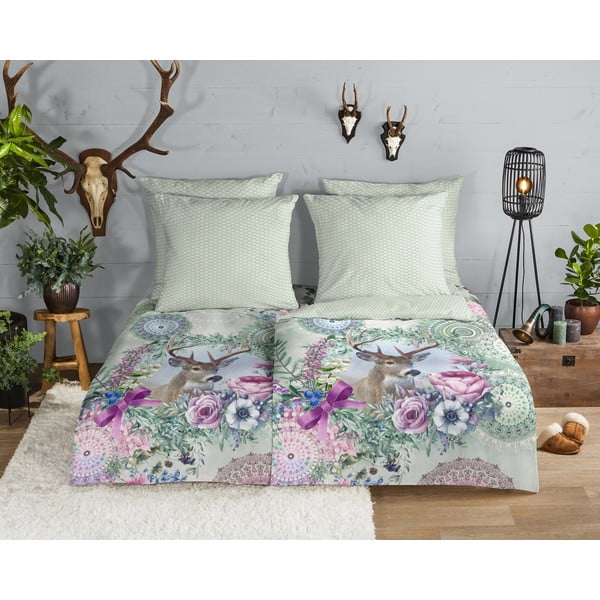 Zöld egyszemélyes flanel ágyneműhuzat 140x200 cm Romini – HIP-image-1