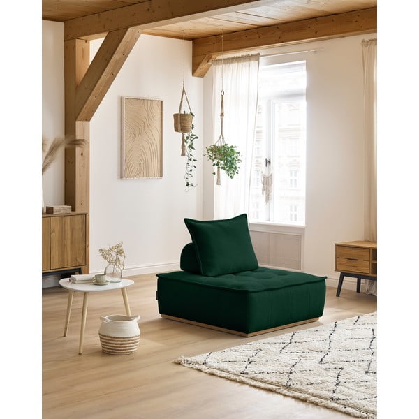 Sötétzöld zsenília fotel Elisa – Bobochic Paris-image-1