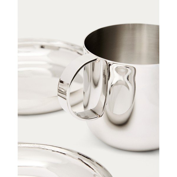 Ezüstszínű rozsdamentes acél csésze szett 2 db-os Nirela – Kave Home-image-4