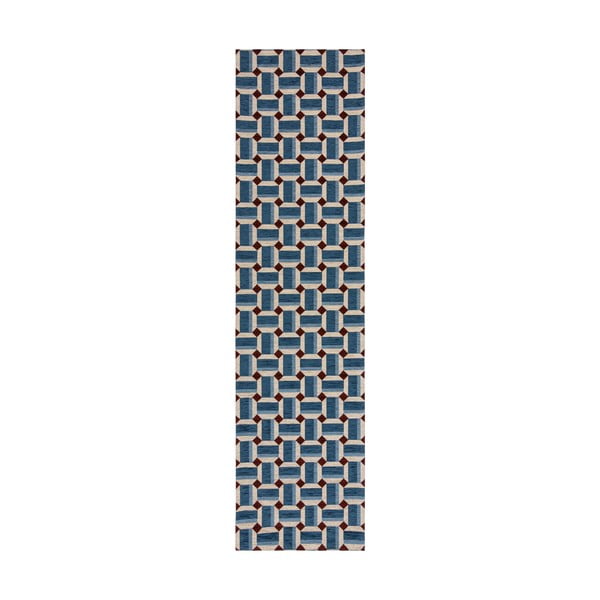 Kék futószőnyeg 60x230 cm Lennox Geometric – Flair Rugs