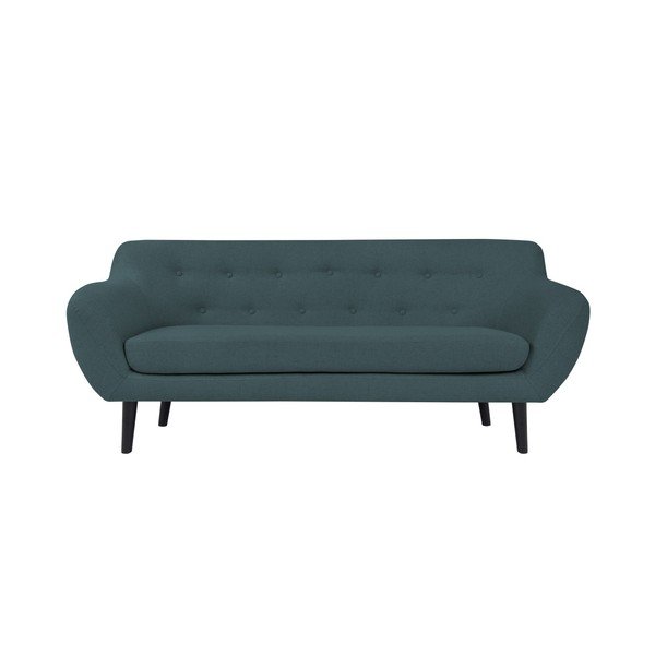 Piemont sötétkék kanapé barna lábakkal, 188 cm - Mazzini Sofas-image-1