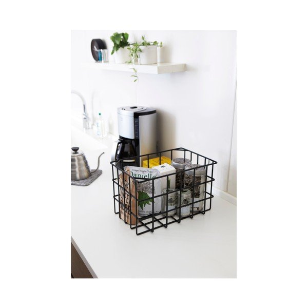 Tower Compact fekete egymásra rakható tároló kosár - YAMAZAKI-image-2