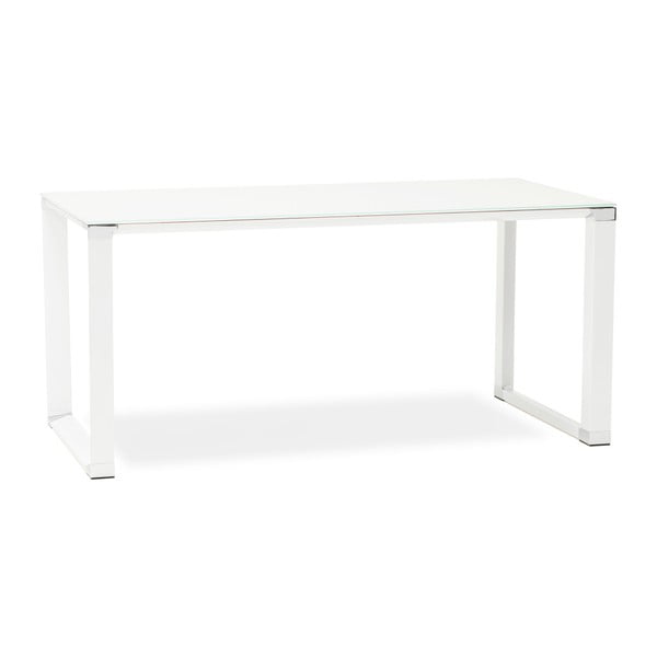 Warner fehér íróasztal üvegből készült lappal - Kokoon