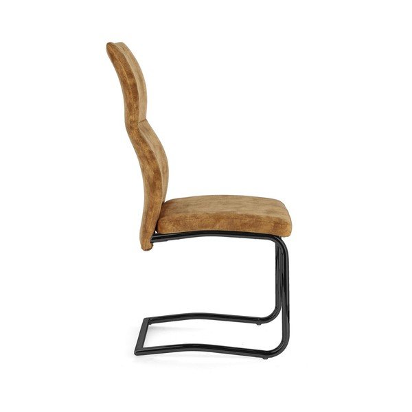 Mustársárga kárpitozott étkezőszék Thelma – Bizzotto-image-3