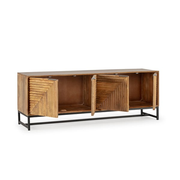 Natúr színű mangófa TV-állvány 160x58x40 cm Nereida – MOME-image-3