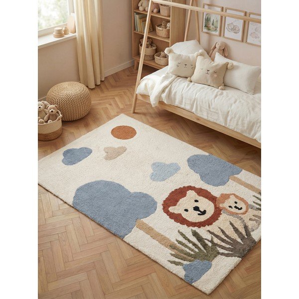 Krémszínű mosható-kézi szövésű pamut gyerek szőnyeg 140x200 cm Snuggle Lionel – Hanse Home-image-1