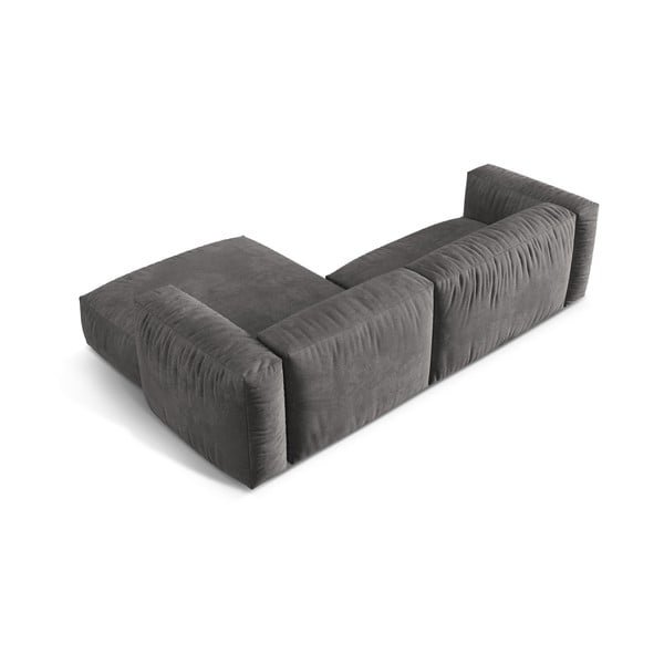 Szürke bársony moduláris sarokkanapé (jobb oldali-heverő résszel) Martina – Micadoni -image-3