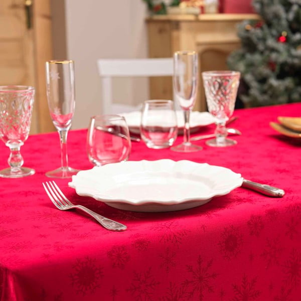 Jacquard asztalterítő karácsonyi mintával 140x300 cm Flocons – douceur d'intérieur-image-2