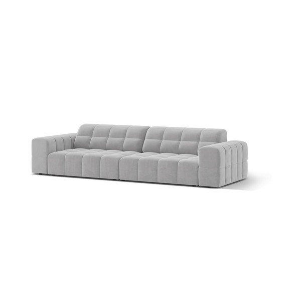 Világosszürke bársony kanapé 252 cm Chicago – Cosmopolitan Design-image-1