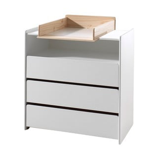 Fehér borovi fenyő alacsony gyerek komód pelenkázó feltéttel 90x106 cm KIDDY – Vipack