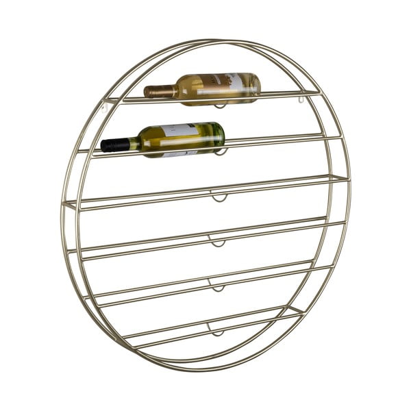 Aranyszínű fali fém bortartó polcos állvány, palackok száma 12 80x80x9 cm Redondo – PT LIVING-image-3