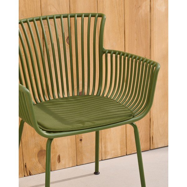 Sötétzöld fém kerti szék Surpika – Kave Home-image-2