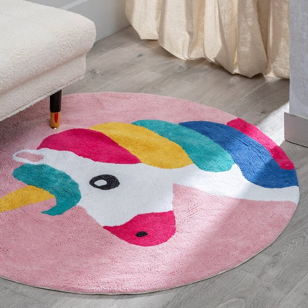 Pamut gyerek szőnyeg ø 100 cm Unicorn – Ixia-image-1