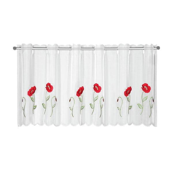 Fehér fényáteresztő függöny 155x45 cm Poppies – Sehlbach
